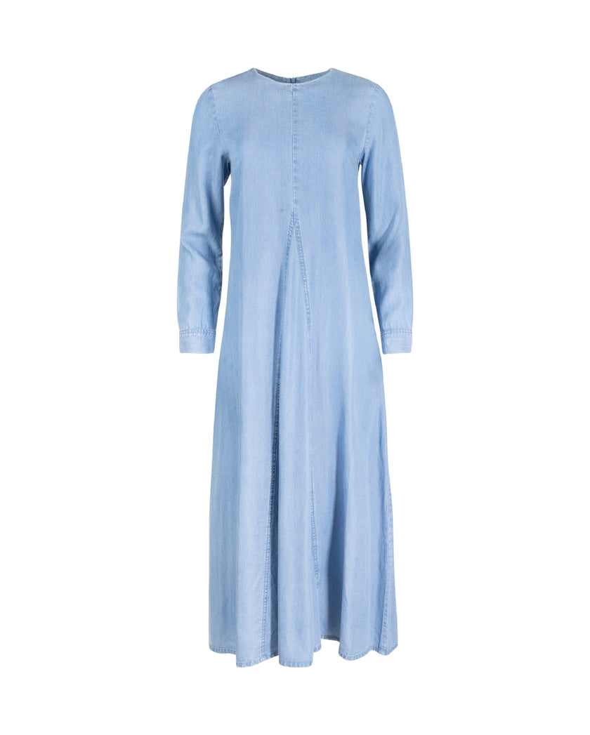 Maxi Denim Dress With Seam Details