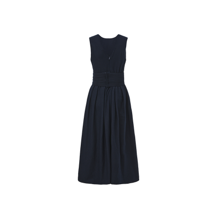Pleated Waist Wool Dress