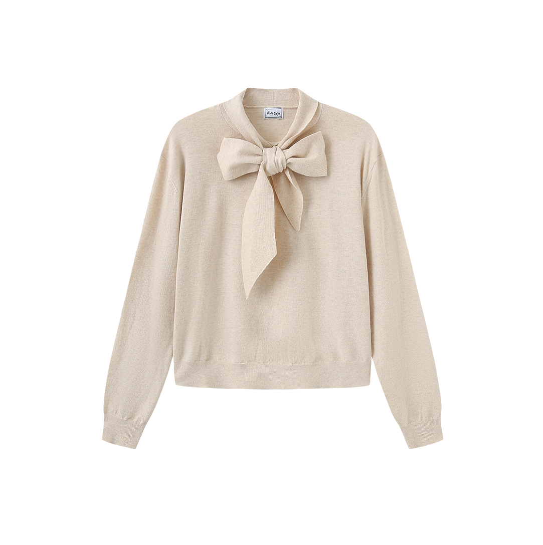 Knit Bow Neck Sweater