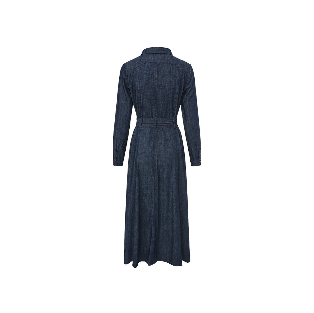 Denim Belted Midi Dress