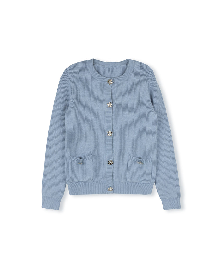 Blason Flower Button Cardigan