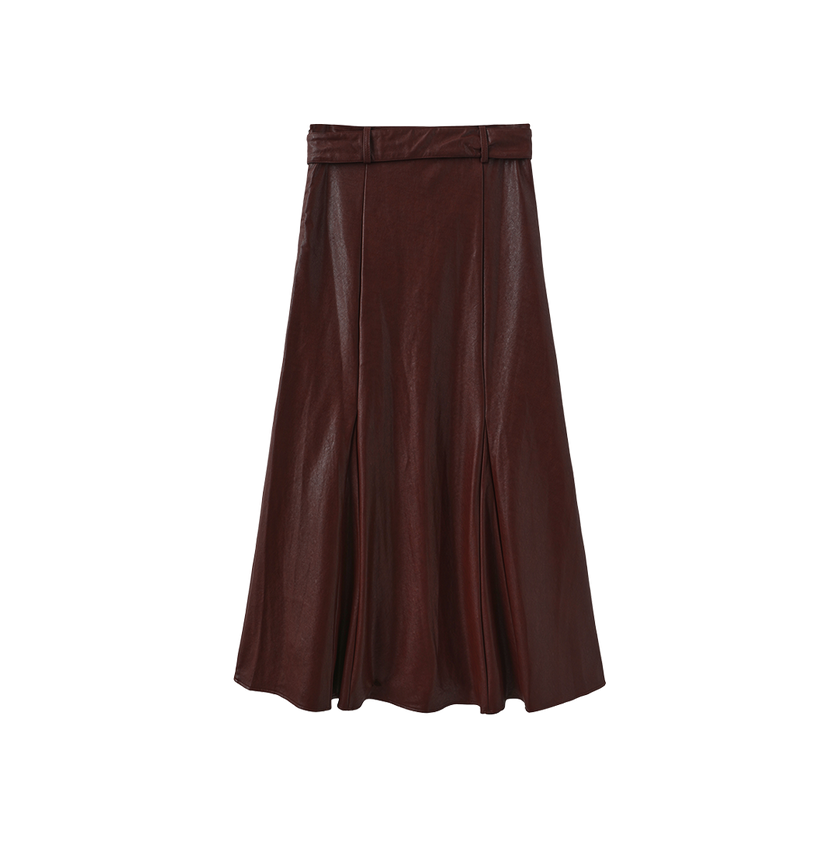 Leather Belted Skirt