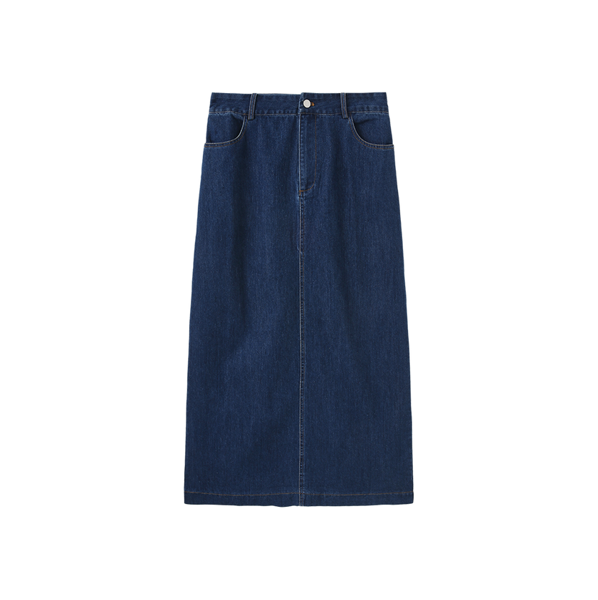 Canvas Straight Maxi Skirt
