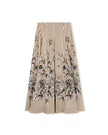 Poplin Stripe Floral Detail Maxi Skirt