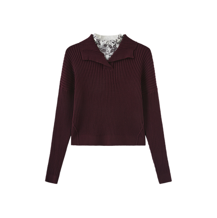 Ribbed Knit Turtleneck Sweater