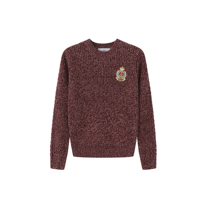 Marled Big Patch Knit Sweater