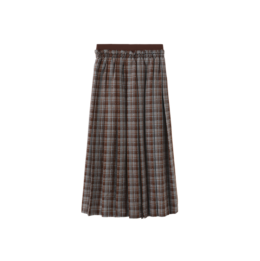 Elastic Wool Pleat Skirt