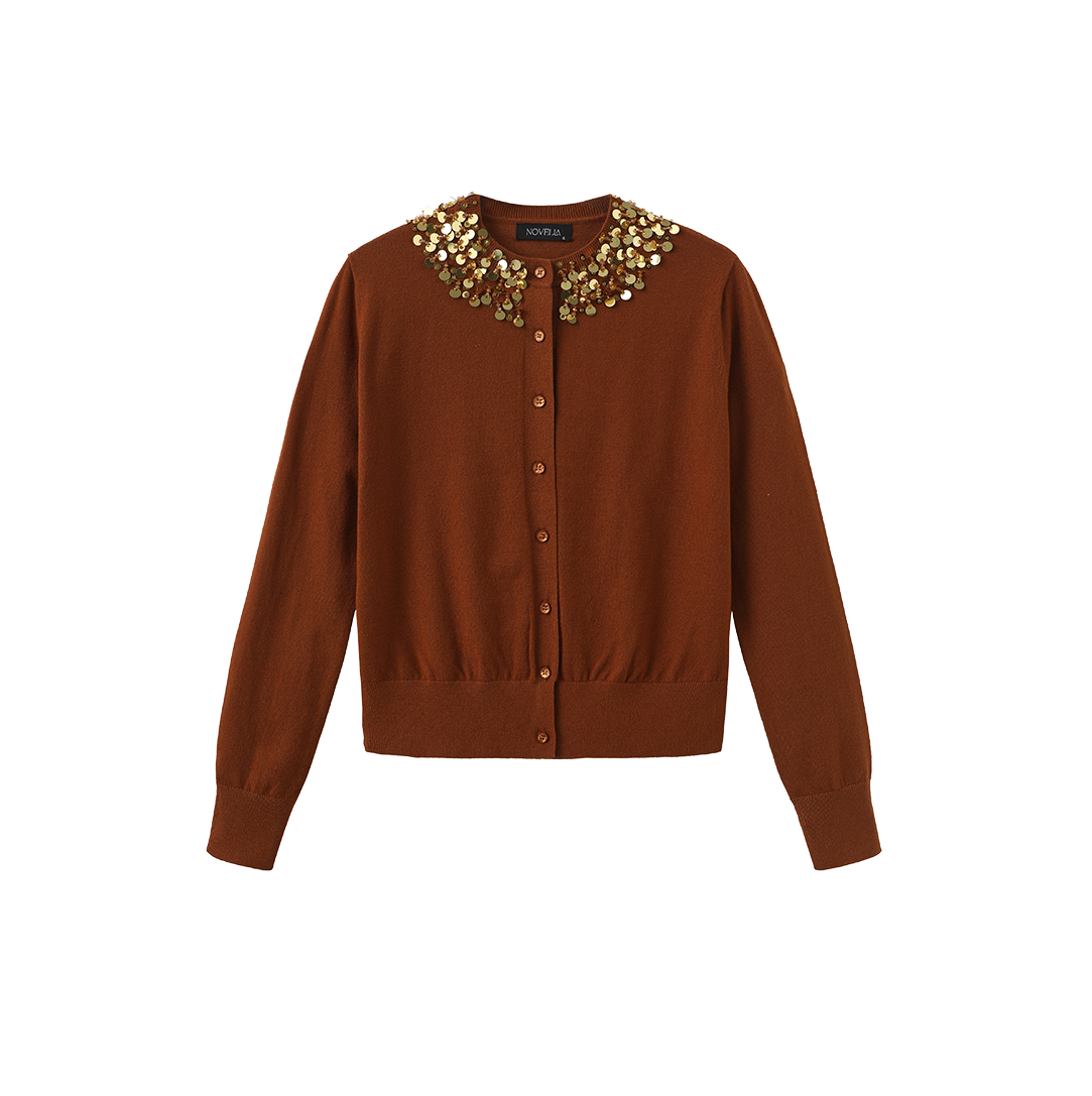 Cal Sequin Collar Cardigan
