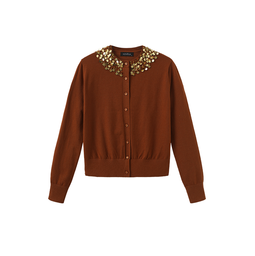 Cal Sequin Collar Cardigan