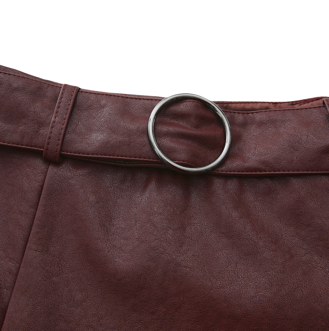 Leather Belted Skirt