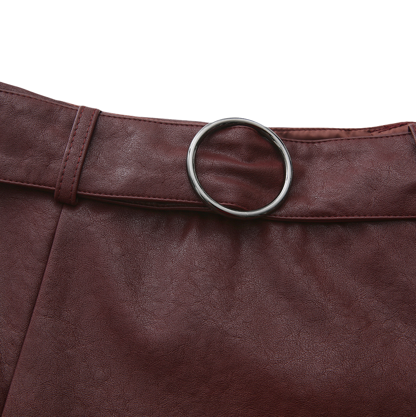 Leather Belted Skirt