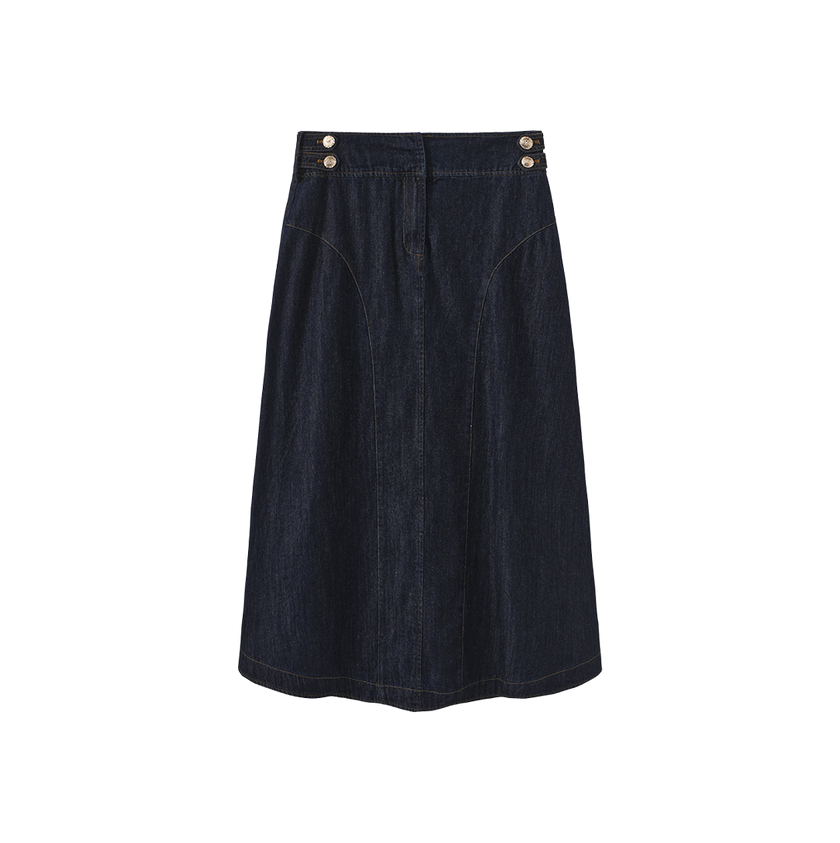 Double Button Denim Skirt