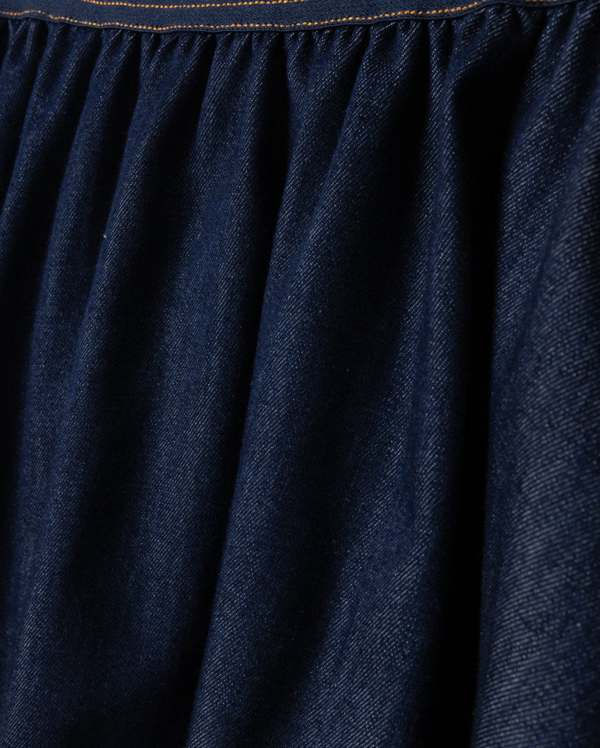 Denim Wide Elastic Band Skirt