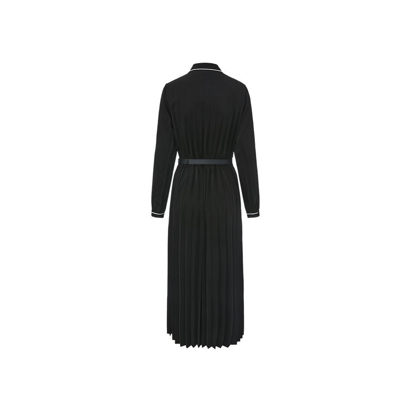 Pleated Belt Dress