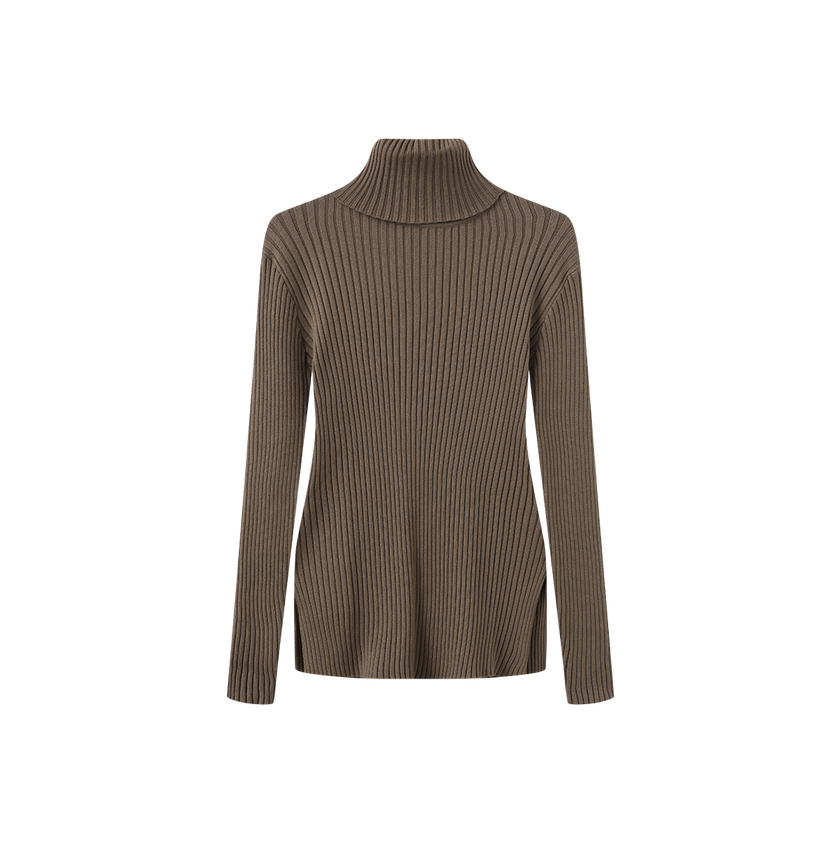 Wide Ribbed Knit Turtleneck