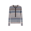 Ribbed Stripe Button Top