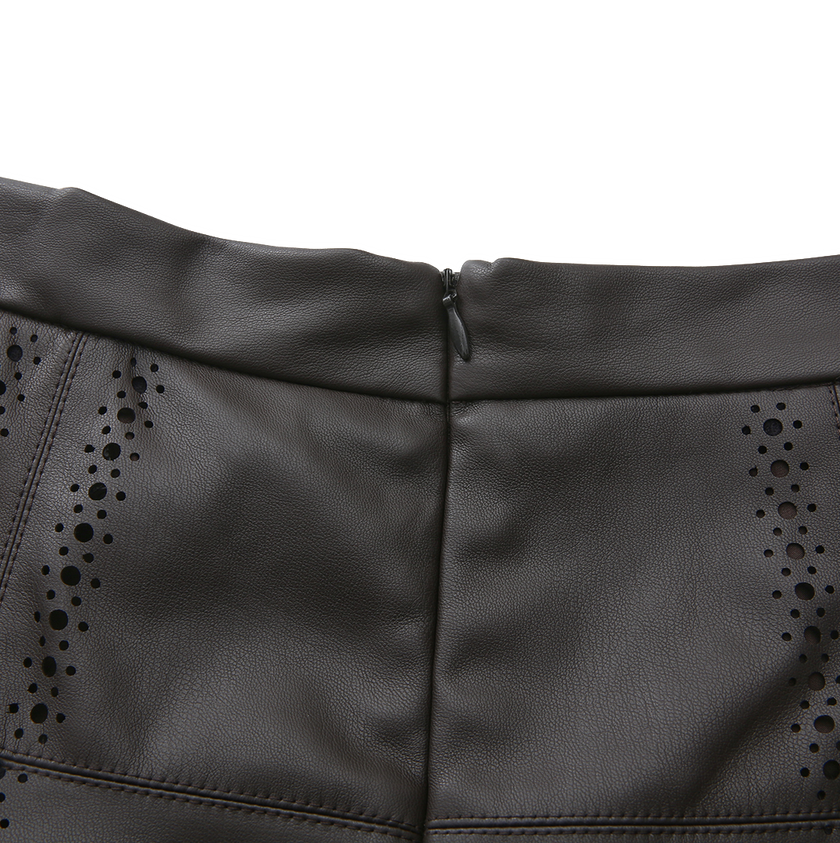 Dotted Leather Maxi Skirt