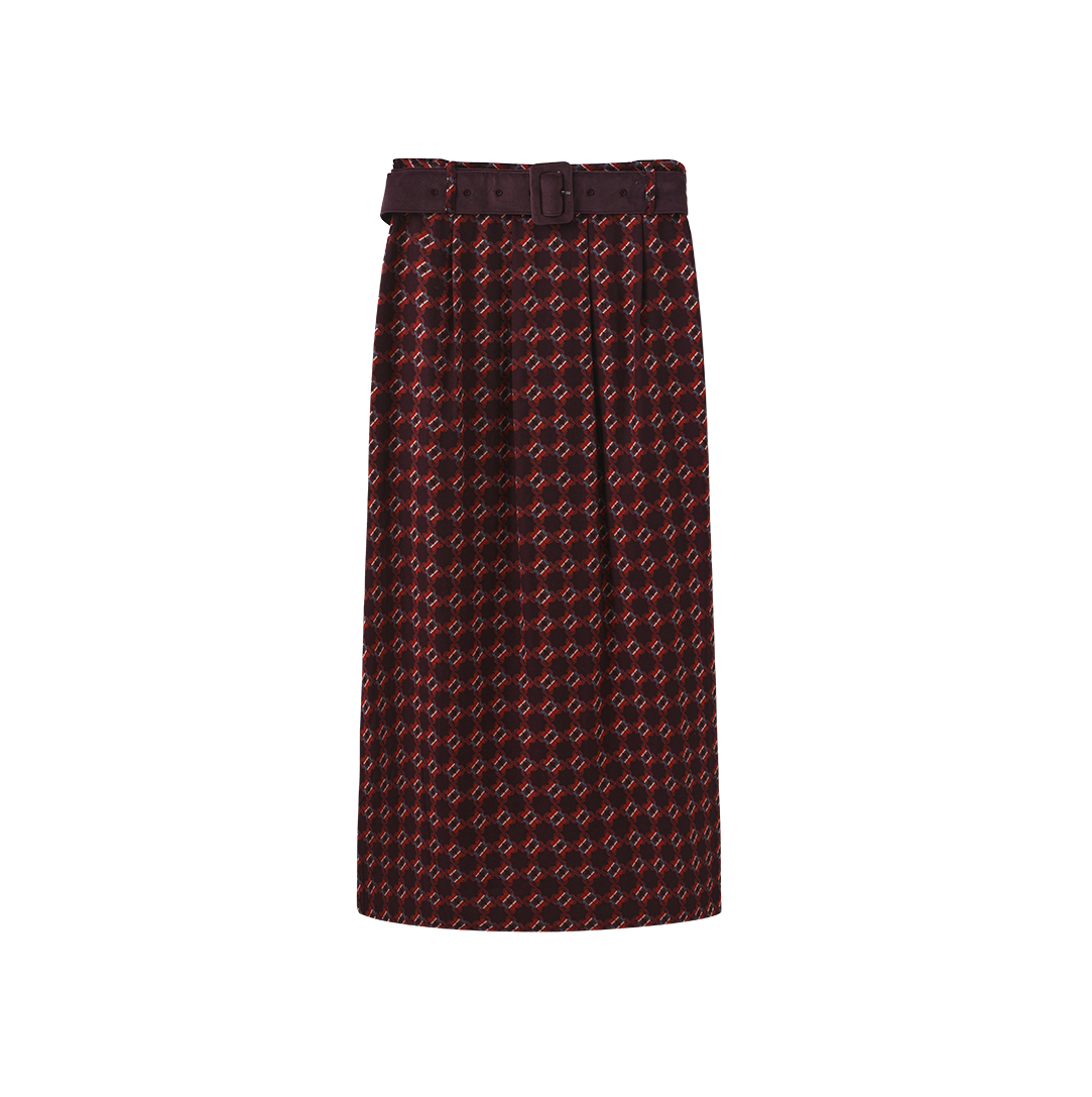 Glazer Belted Printed Skirt