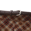 Kick Pleat Plaid Belted Skirt