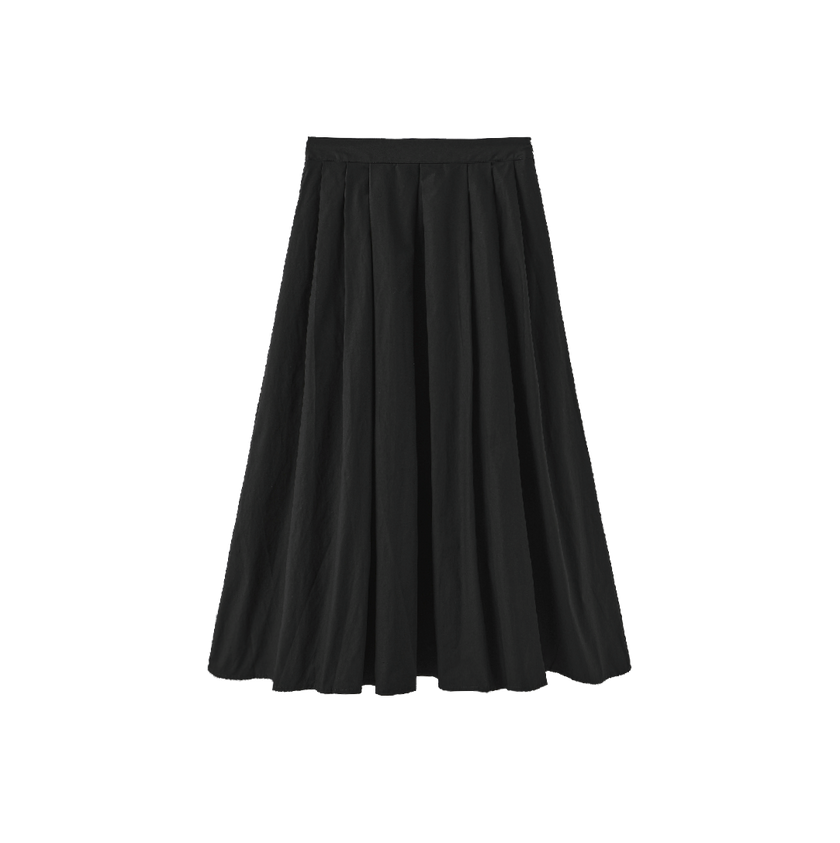 Sef Poplin Pleated Full Midi Skirt