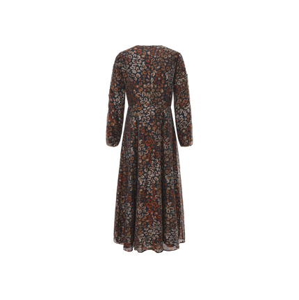 Ruched Sleeve Waisted Dress