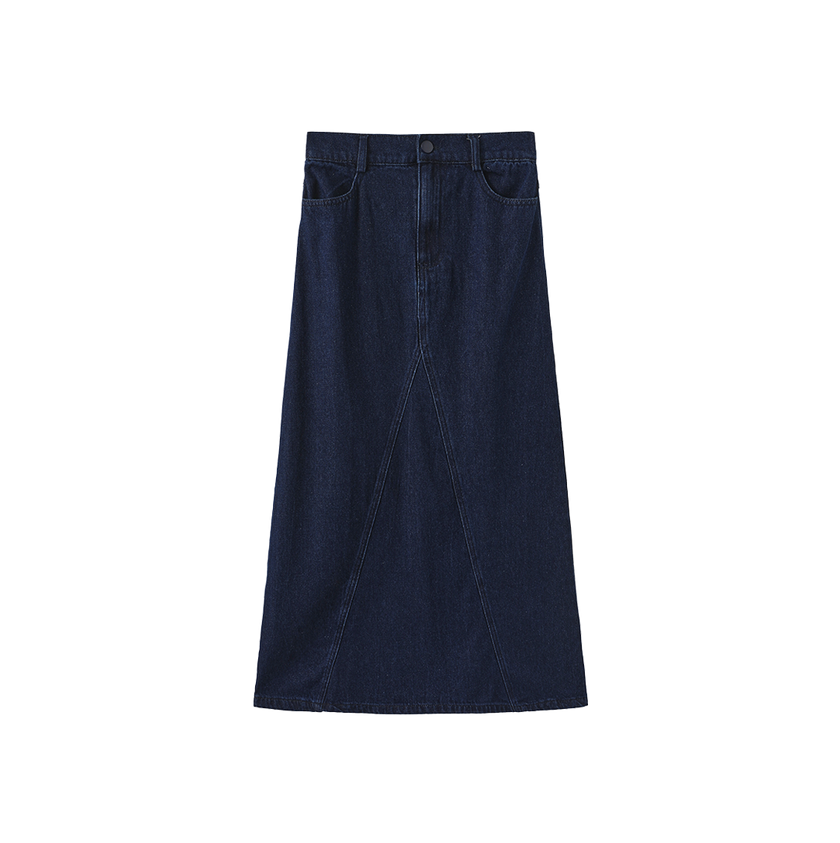 Seam Flyfront Denim Skirt