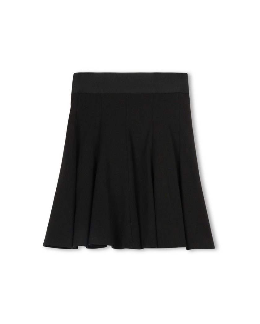 Elastic Waist Panel Knee Skirt