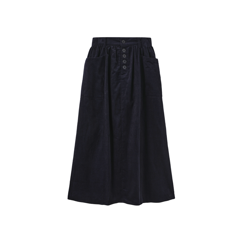 Corduroy Pocket Midi Skirt