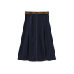 Short Pleated Denim Skirt