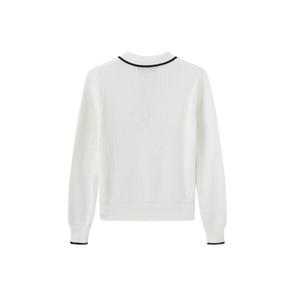 Piko Ribbed Knit Trim Sweater