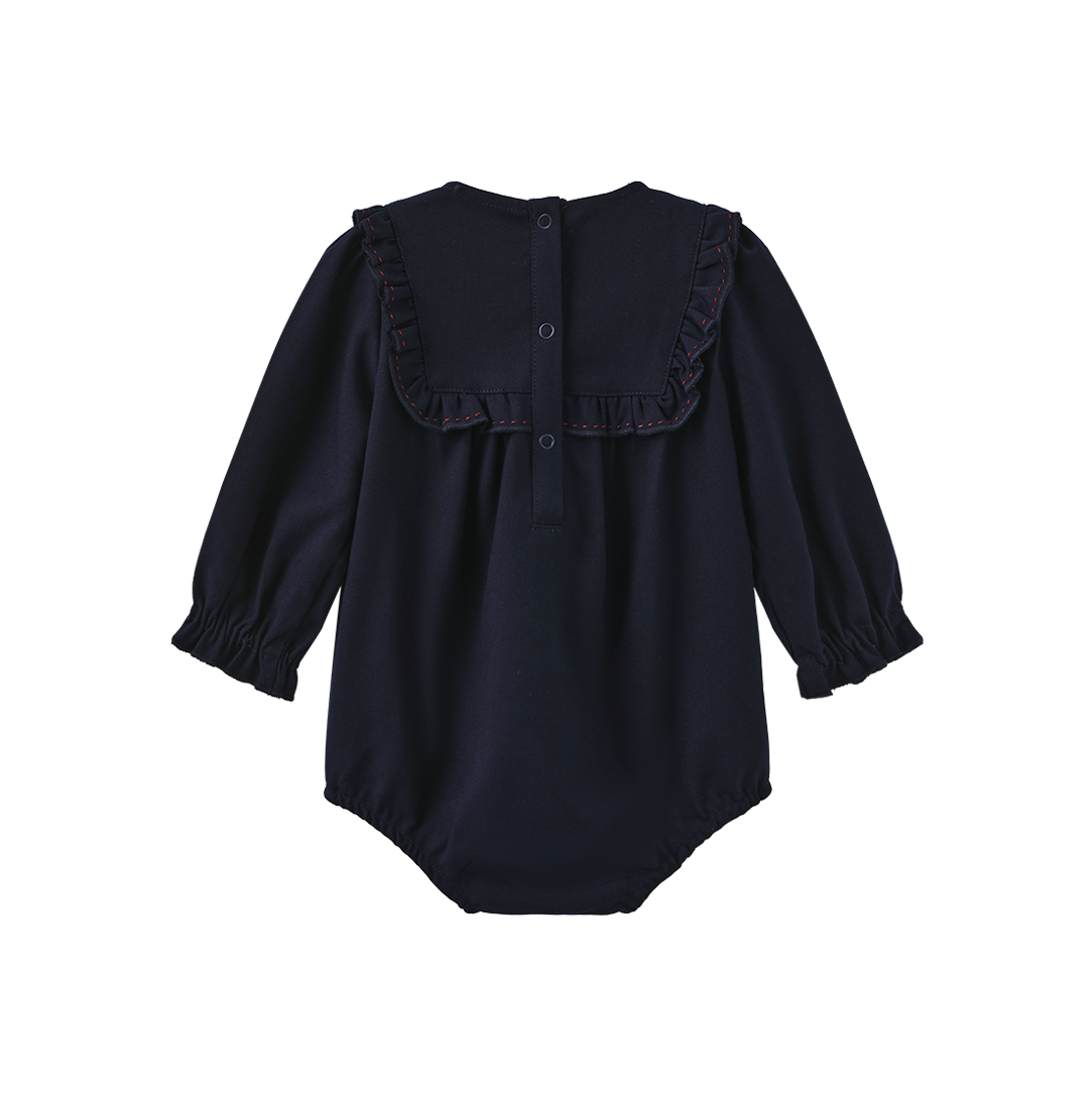 Pilro Wool Embroidered Bib Romper