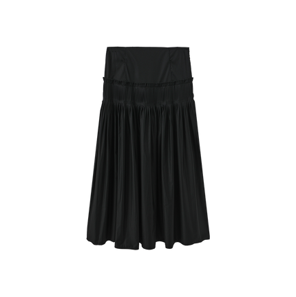 Pintucked Pleated Poplin Skirt