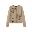 Flower Embroidered Hem Cardigan