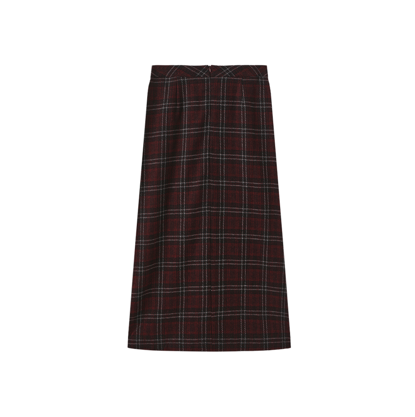 Kim Checkered Wool Skirt