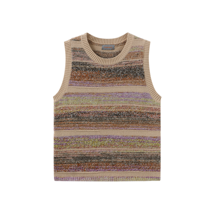 Stripe Mixed Knit Vest