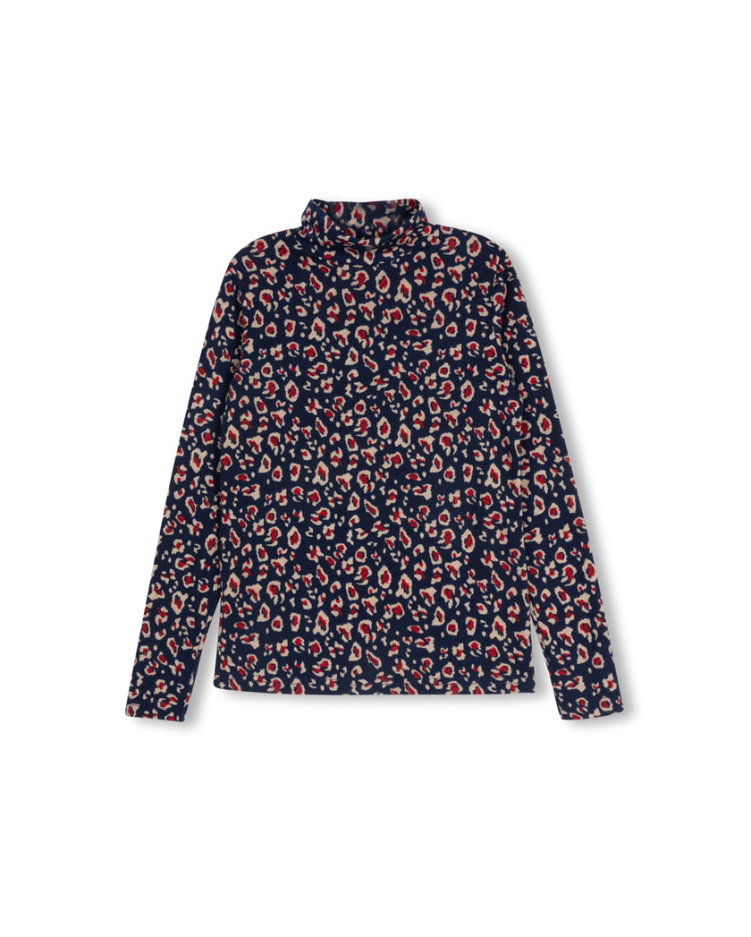 Layering Printed Turtleneck
