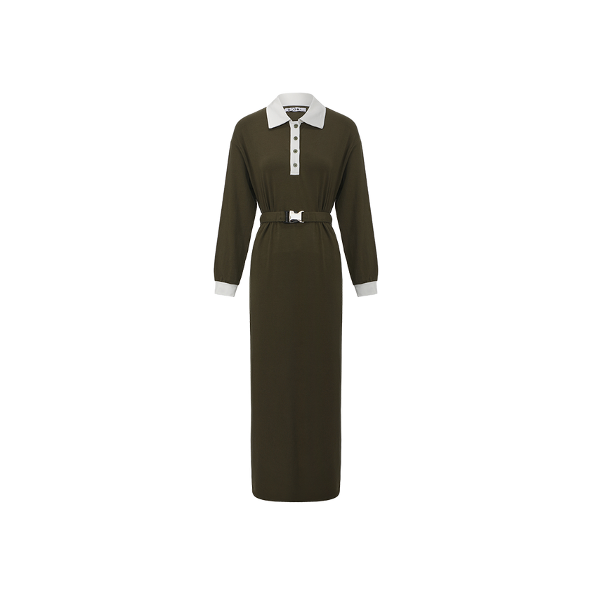 Sweatshirt Polo Dress