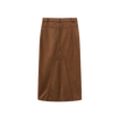 Suede Seam Midi Skirt