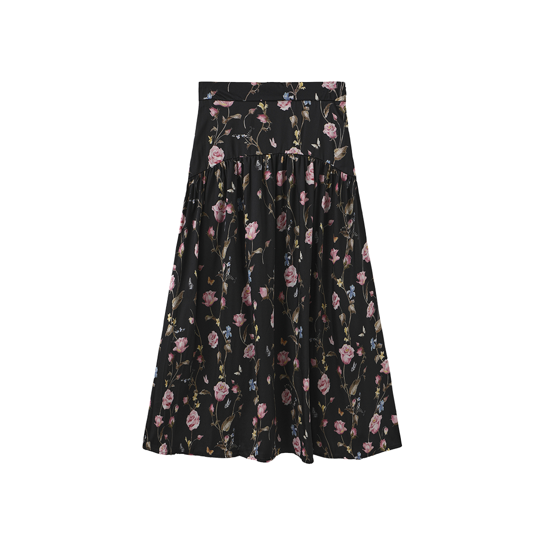 Drop Waist Floral Skirt