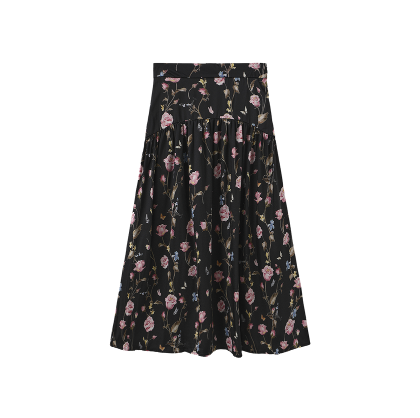 Drop Waist Floral Skirt