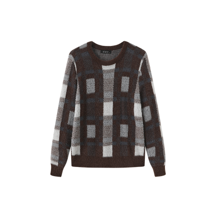 Mohair Plaid Crew Top