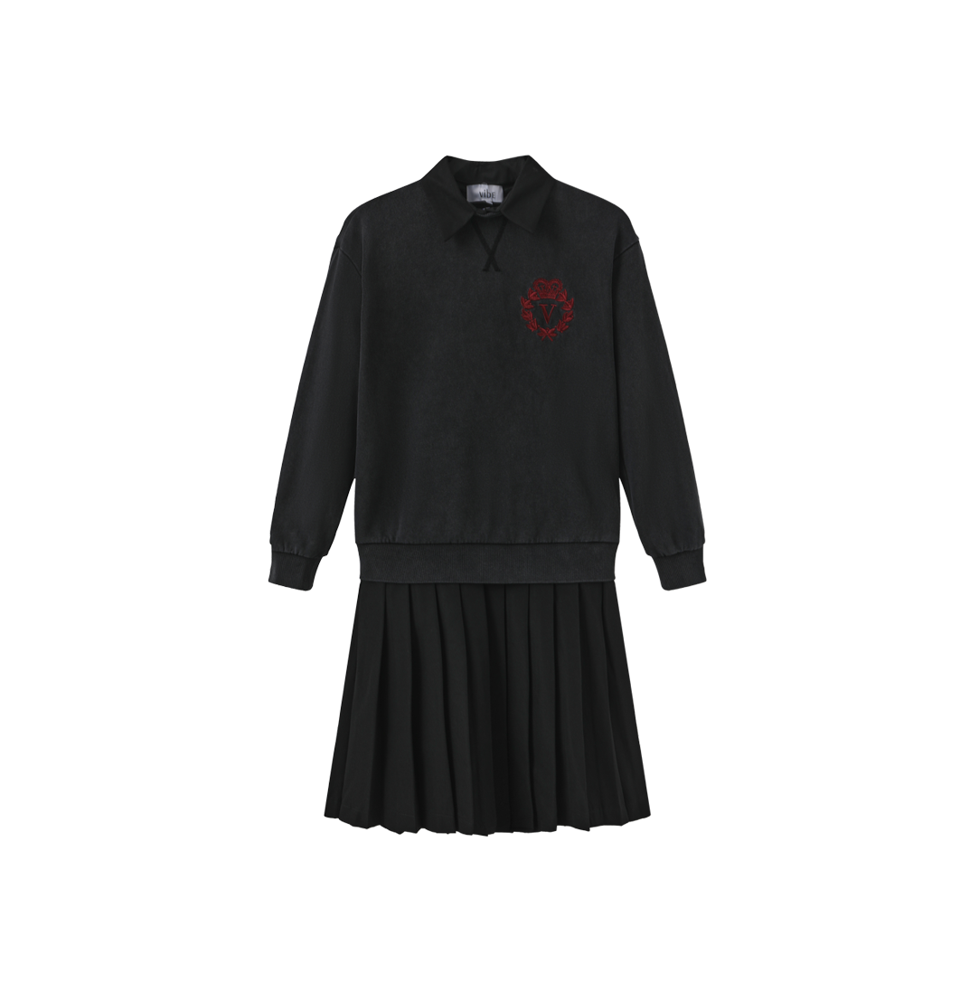 Sweatshirt Pleated Dress