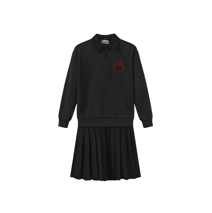 Sweatshirt Pleated Dress