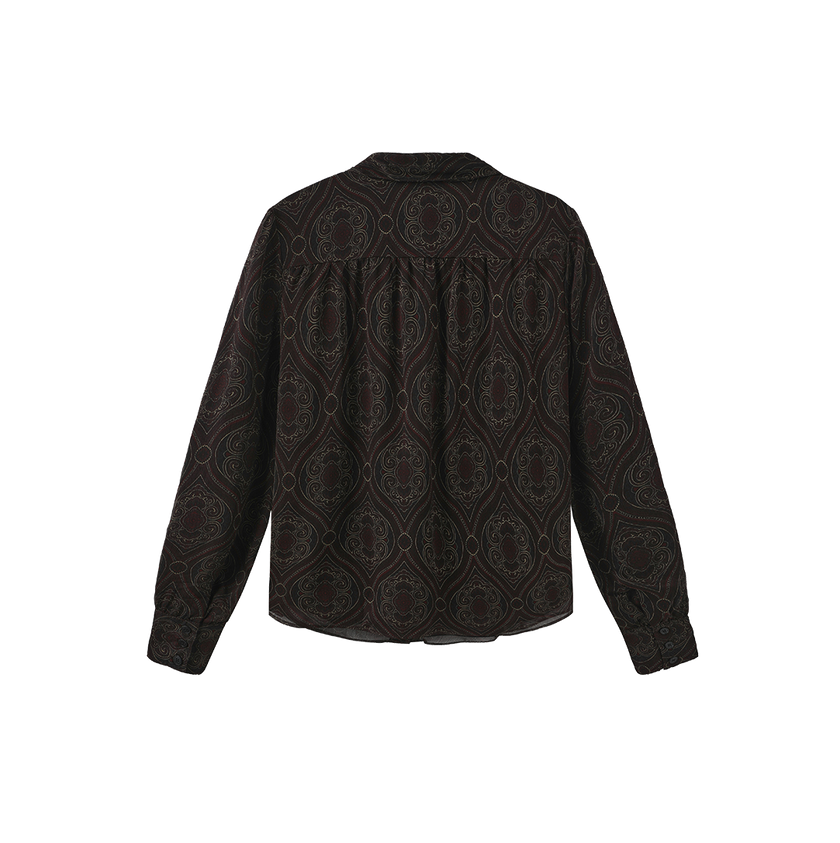 Gem Printed Rounded Collar Blouse
