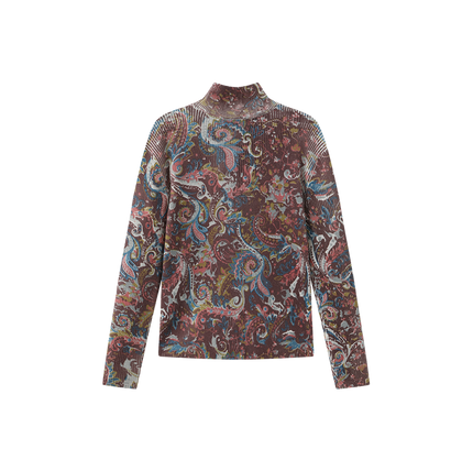 Ribbed Printed Sweater