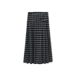 Plaid Center Pocket Pleat  Skirt