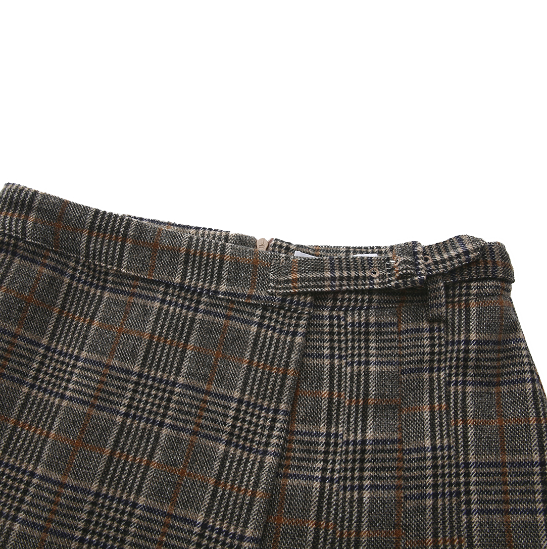 Plaid Buckle Skirt