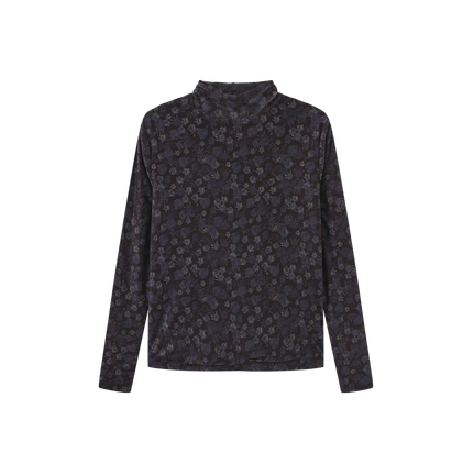 Elm Mesh Printed Turtleneck Top