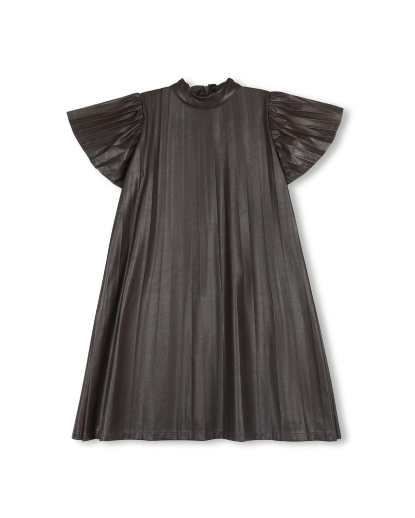 Pleated Leather Dress