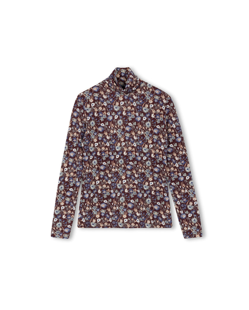 Floral Mock Neck